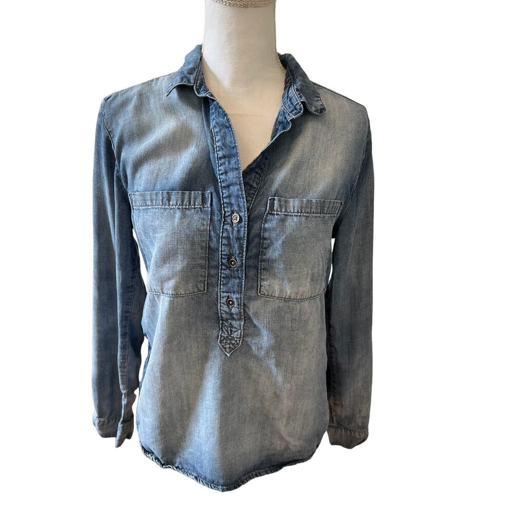 Cloth & Stone Chambray Shirt Blue Vintage Wash S